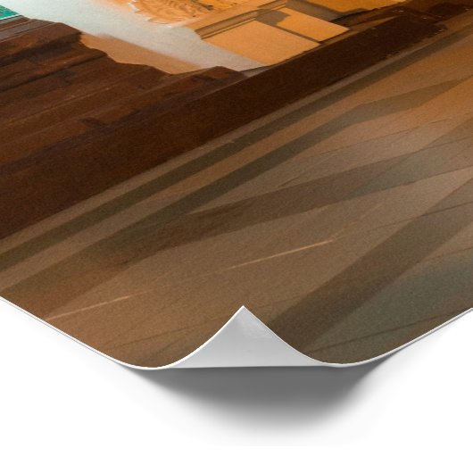 黄金の仏塔と寺院 ポスター (角)