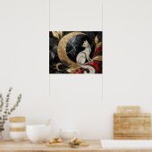 黄金の優雅さ：魅惑の猫 ポスター (キッチン)