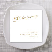 黄金の優雅パーソナライズされたさ50周年 スタンダードカクテルナプキン