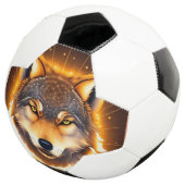 黄金の光に照らされたラディアントウルフの顔 サッカーボール (3/4)