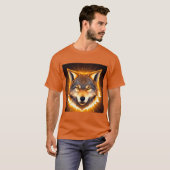 🐺 黄金の光に照らされたラディエントウルフの顔 Tシャツ (正面フル)