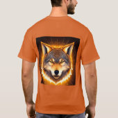 🐺 黄金の光に照らされたラディエントウルフの顔 Tシャツ (裏面)