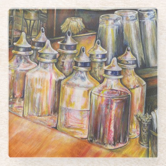 黄金の光のイデオグラフィ ガラスコースター (正面)