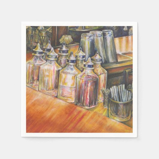 黄金の光の理想像 スタンダードカクテルナプキン (正面)