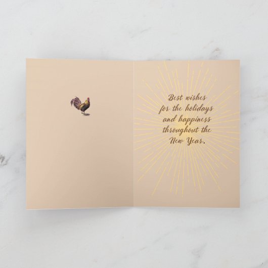 黄金の光を放つニワトリの年 シーズンカード (内部)