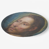 黄金の光背を持つイエス・キリスト ペーパープレート (アングル)