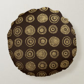 黄金の円：手書きパターン ラウンドクッション (裏面)