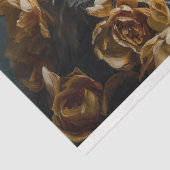 黄金の冠を持つ白鳥と黄色の花模様のデコページ 薄葉紙 (詳細)