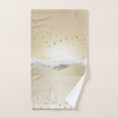 黄金の冬の夕焼け山の水面反射 バスタオルセット (ハンドタオル)