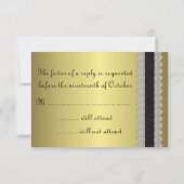 黄金の刻印のルック結婚ス 出欠カード (裏面)