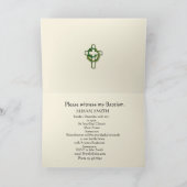 黄金の十字架を持つ写真バプテスマの招待 招待状 (内部)