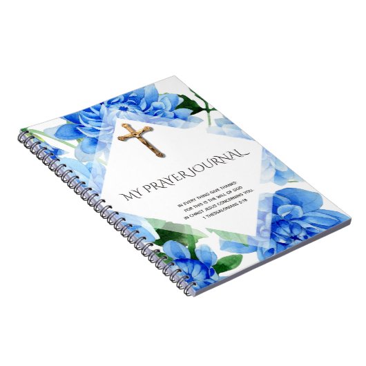 黄金の十字架 | ブルーダリア | 祈りの言葉仕訳帳 ノートブック (右側)