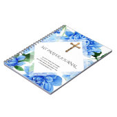 黄金の十字架 | ブルーダリア | 祈りの言葉仕訳帳 ノートブック (左側)