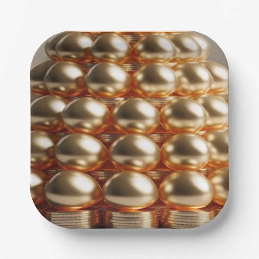 黄金の卵と幸運 ペーパープレート (正面)