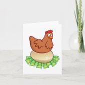 黄金の卵を抱えている鶏 カード (正面)