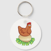 黄金の卵を抱えている鶏 キーホルダー (裏面)