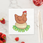 黄金の卵を抱えている鶏 スタンダードランチョンナプキン (インサイチュ)