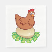 黄金の卵を抱えている鶏 スタンダードランチョンナプキン (正面)