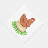 黄金の卵を抱えている鶏 スタンダードランチョンナプキン (角)