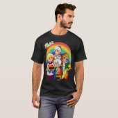 黄金の友達の女の子たちLGBTプライドレインボーフラグ再 Tシャツ (正面フル)