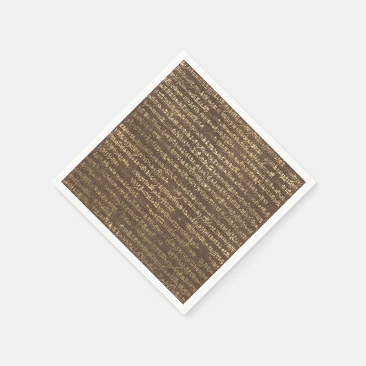 黄金の古代エジプトの模様 スタンダードカクテルナプキン (角)