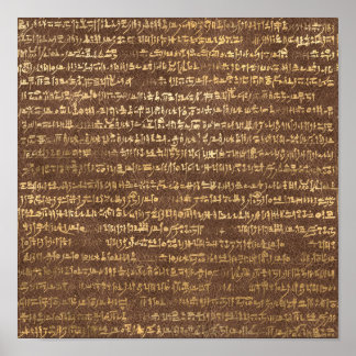 黄金の古代エジプトの絵画芸術 ポスター