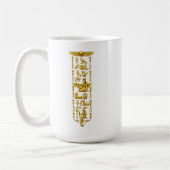 黄金の古代エジプトシンボル – 高級なヒエログリフ コーヒーマグカップ (左)