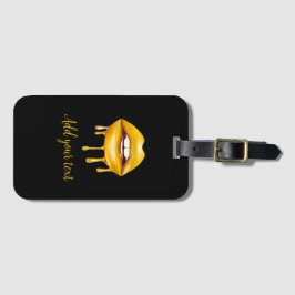 黄金の唇ガーリースタイリッシュ模様 ラゲッジタグ