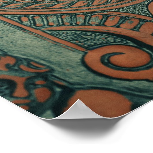 黄金の喜劇と悲劇の面パターン(の模様が)あるは ポスター (角)