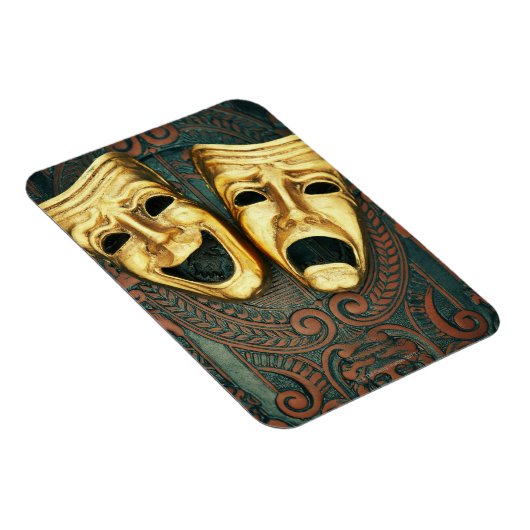 黄金の喜劇と悲劇の面パターン（の模様が）あるは マグネット (右側)
