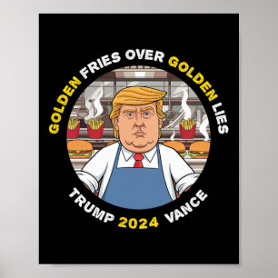 黄金の嘘より黄金のフライドポテト トランプ氏 おもしろTシャツ ポスター