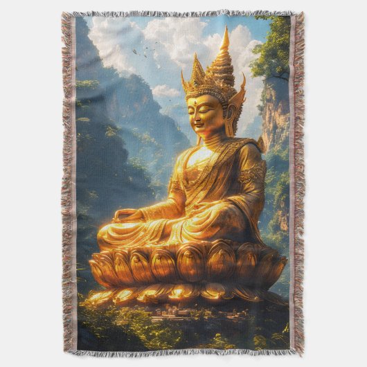 黄金の国の仏陀 スローブランケット (正面縦)