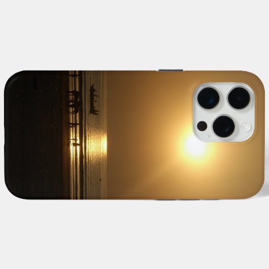 黄金の夏の夕焼け ビーチでのリフレクション Case-Mate iPhoneケース (裏面 (横))