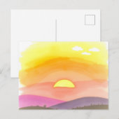 黄金の夕日地平線 風景ポストカード ポストカード (正面/裏面)
