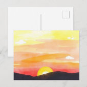 黄金の夕日地平線　風景ポストカード ポストカード (正面/裏面)