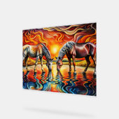 黄金の夕日 アクリルサイン (傾斜)