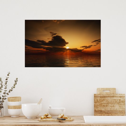 黄金の夕日 ポスター (キッチン)