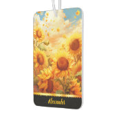 黄金の夕暮れの下でヒマワリが光る カーエアーフレッシュナー (左)