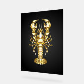 黄金の多角形のロブスタークロウフィッシュの黒 アクリルサイン (傾斜)