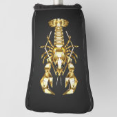 黄金の多角形のロブスタークロウフィッシュの黒 ゴルフヘッドカバー (回転90)