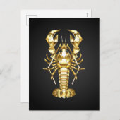 黄金の多角形のロブスタークロウフィッシュの黒 シーズンポストカード (正面/裏面)