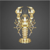 黄金の多角形のロブスタークロウフィッシュの黒 シール (正面)