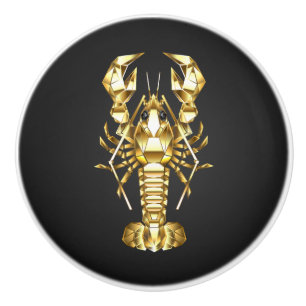 黄金の多角形のロブスタークロウフィッシュの黒 セラミックノブ