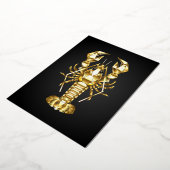 黄金の多角形のロブスタークロウフィッシュの黒 箔シーズンカード (回転した状態)