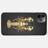 黄金の多角形のロブスタークロウフィッシュの黒 Case-Mate iPhoneケース (裏面(横))