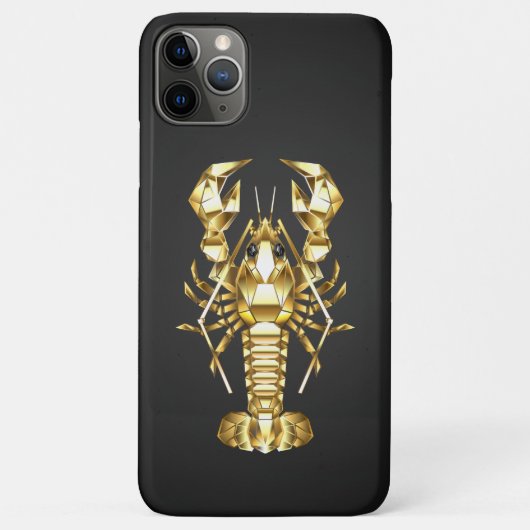 黄金の多角形のロブスタークロウフィッシュの黒 Case-Mate iPhoneケース (裏面)