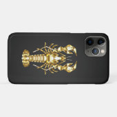 黄金の多角形のロブスタークロウフィッシュの黒 Case-Mate iPhoneケース (裏面(横))