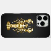 黄金の多角形のロブスタークロウフィッシュの黒 Case-Mate iPhoneケース (裏面 (横))