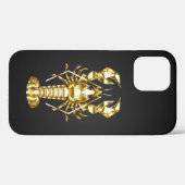 黄金の多角形のロブスタークロウフィッシュの黒 Case-Mate iPhoneケース (裏面 (横))