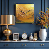 黄金の夜明けエレガント：アジインスパイアア スクエア壁時計